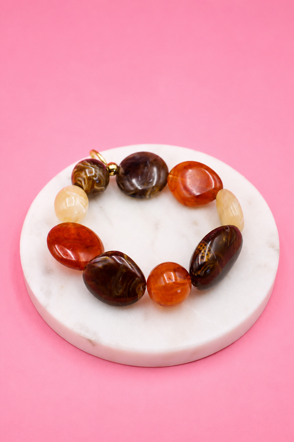 Bracelet Palma - Marron, Beige et Ambre