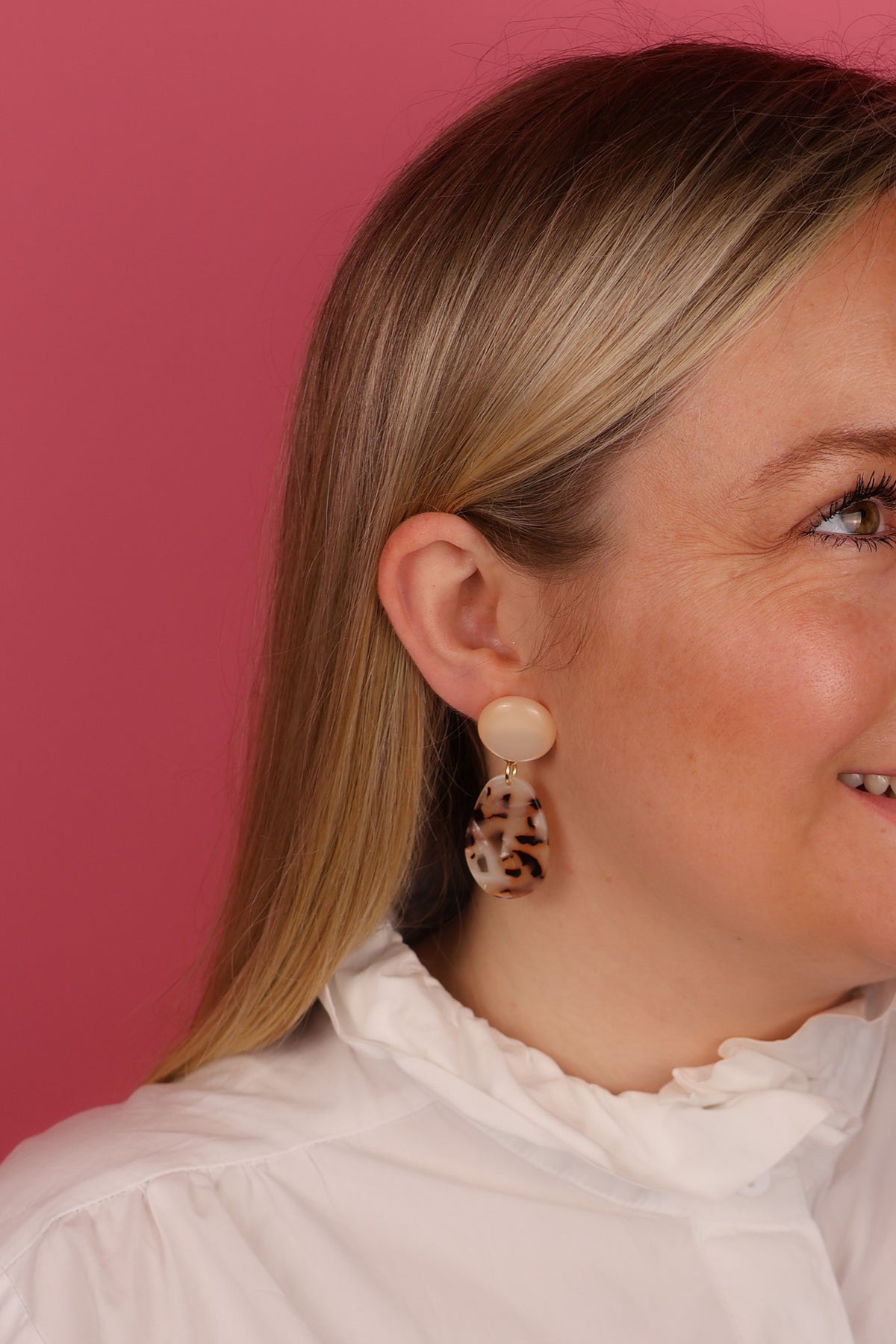 Boucles d'oreilles Alba - Beige et Écaille