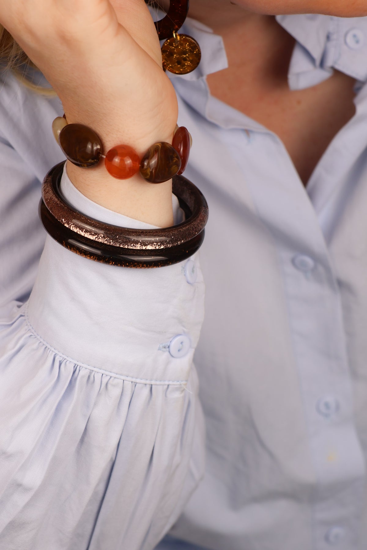Bracelet Palma - Marron, Beige et Ambre