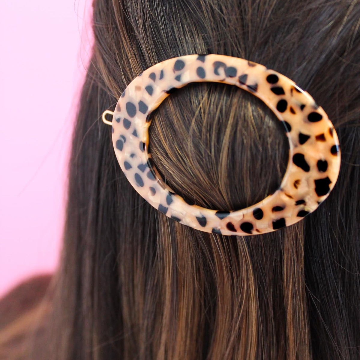 Barrette Ovale Léopard