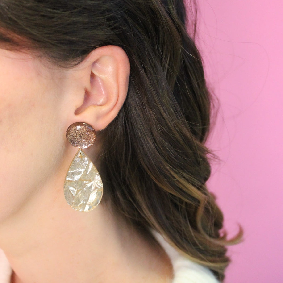 Boucles Giulia – Doré et beige métallisé