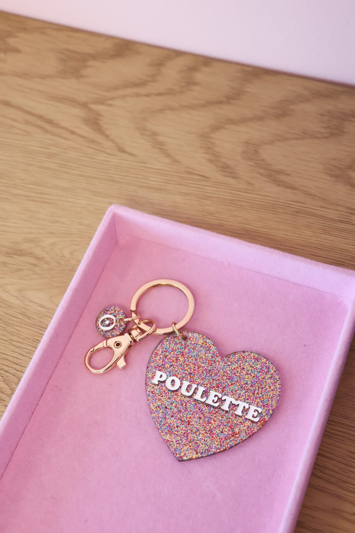 Porte clé Coeur - Poulette