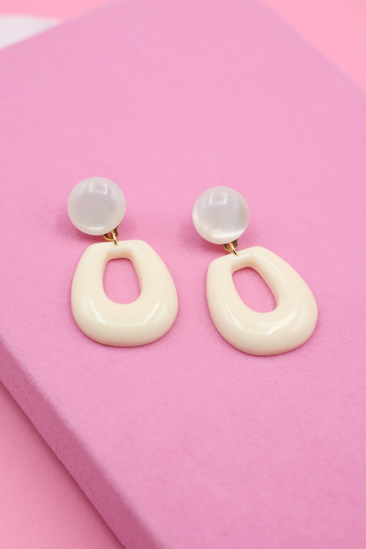 Boucles d’oreilles Bonnie - Blanc nacré et crème