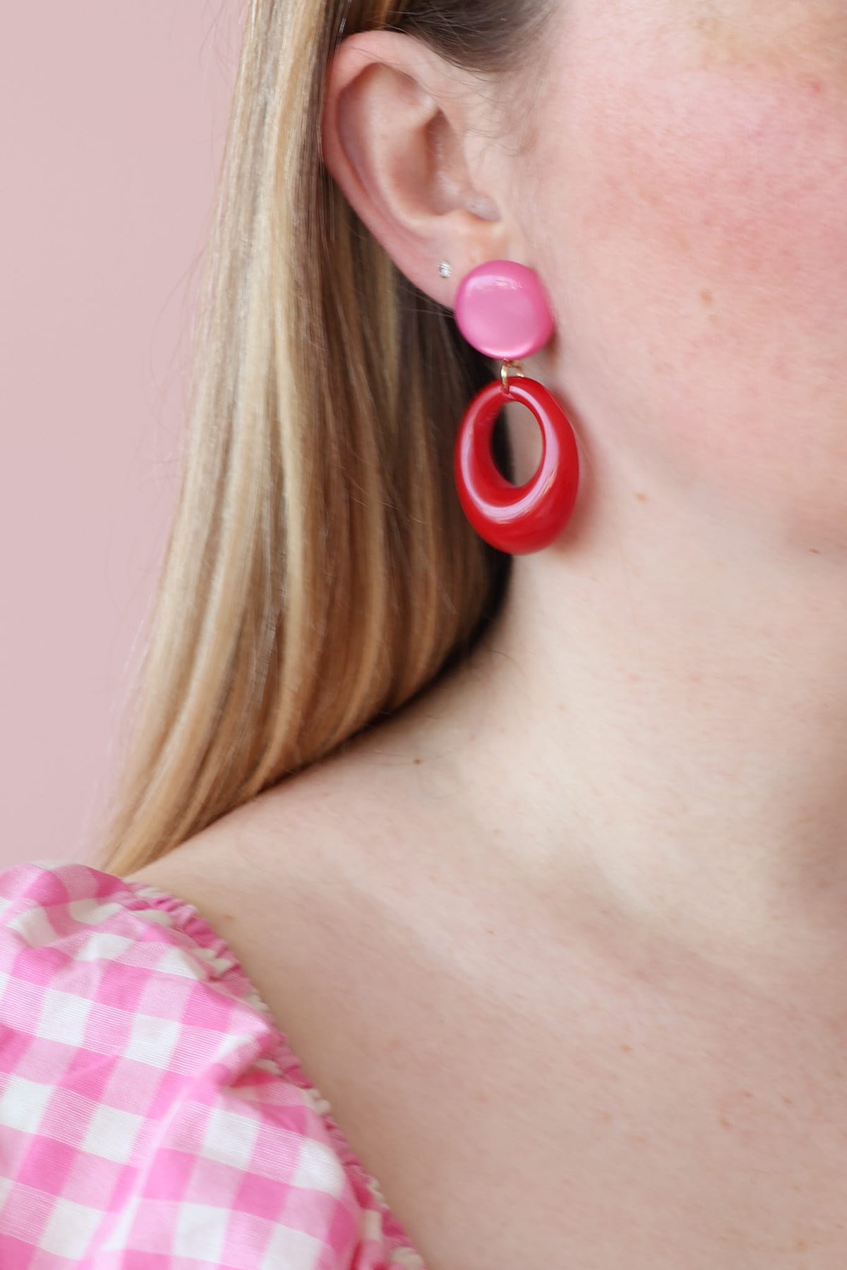 Boucles d’oreilles Roma - Rose et rouge