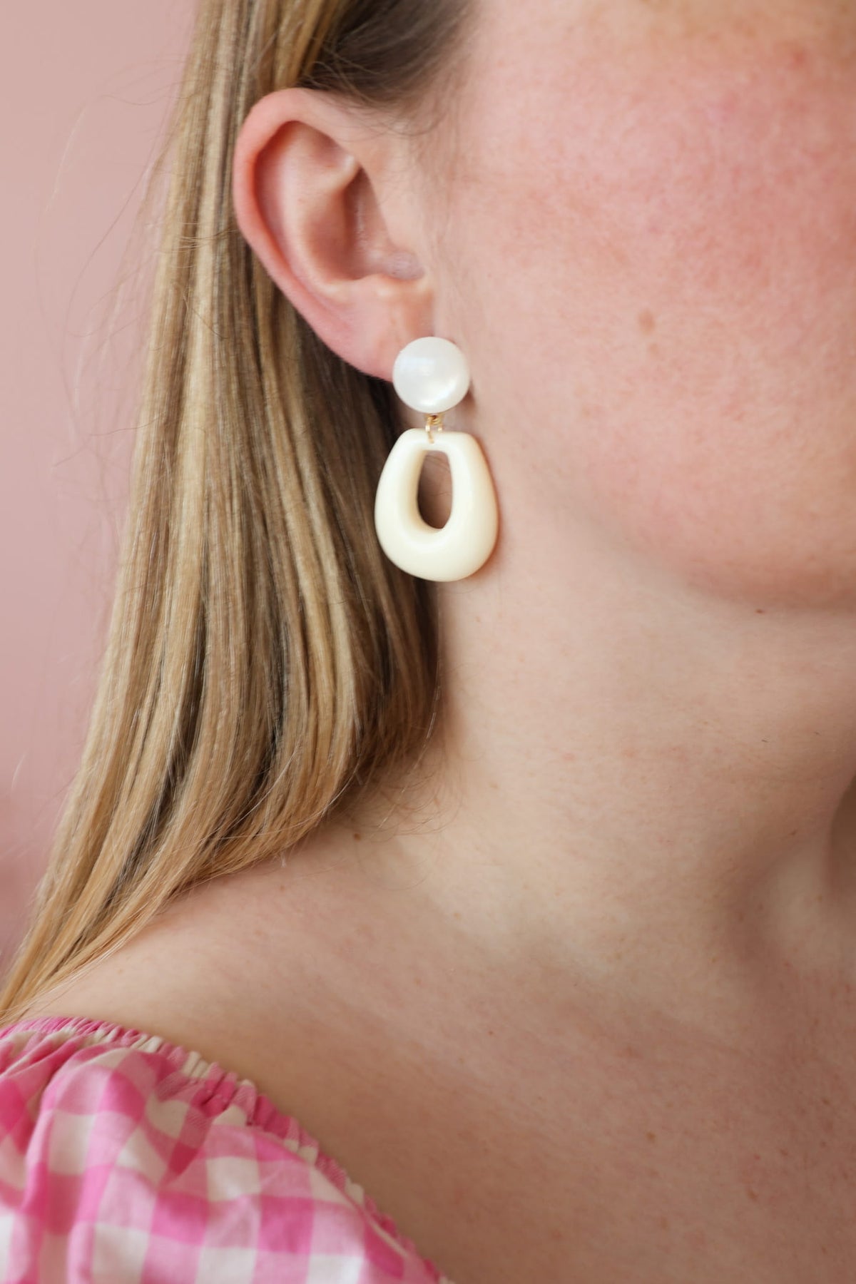 Boucles d’oreilles Bonnie - Blanc nacré et crème