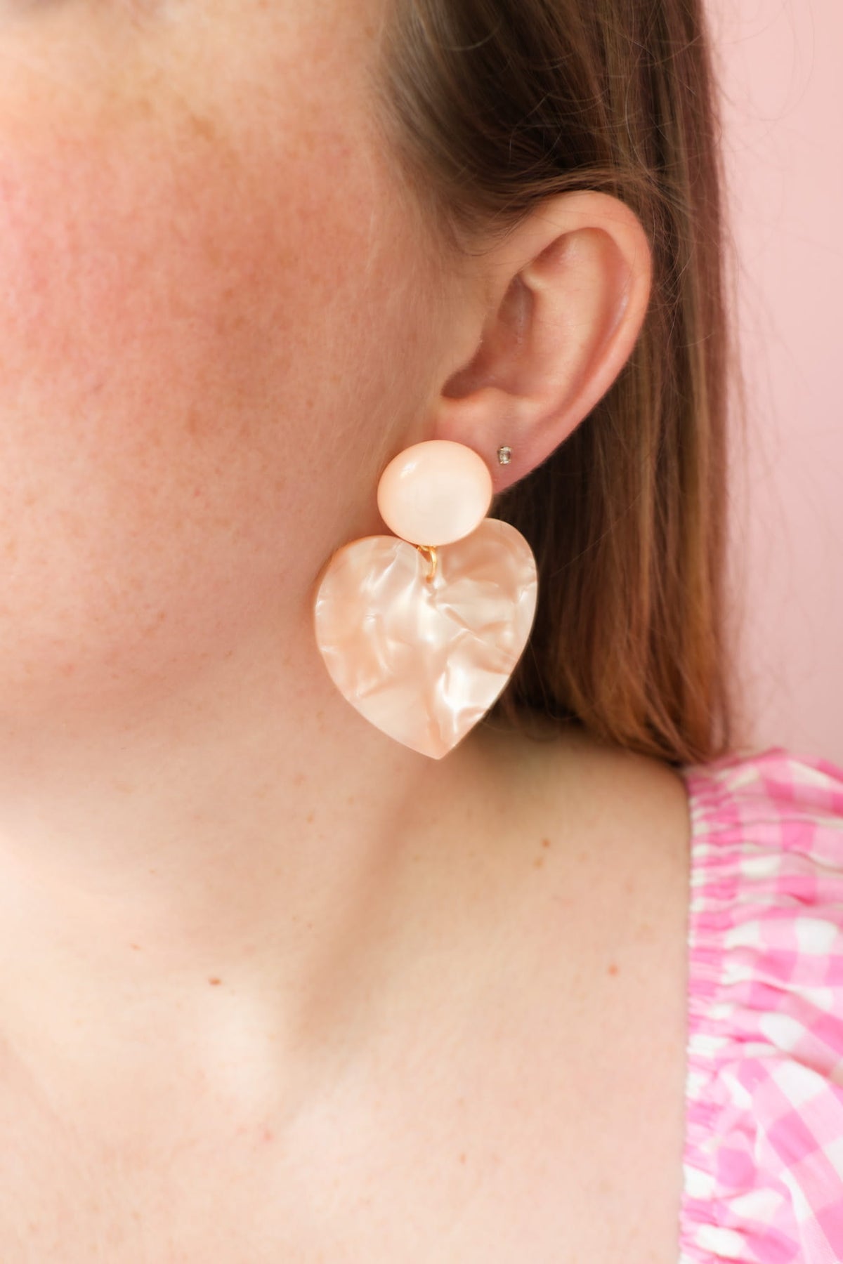 Boucles Coeur - Beige Nacré