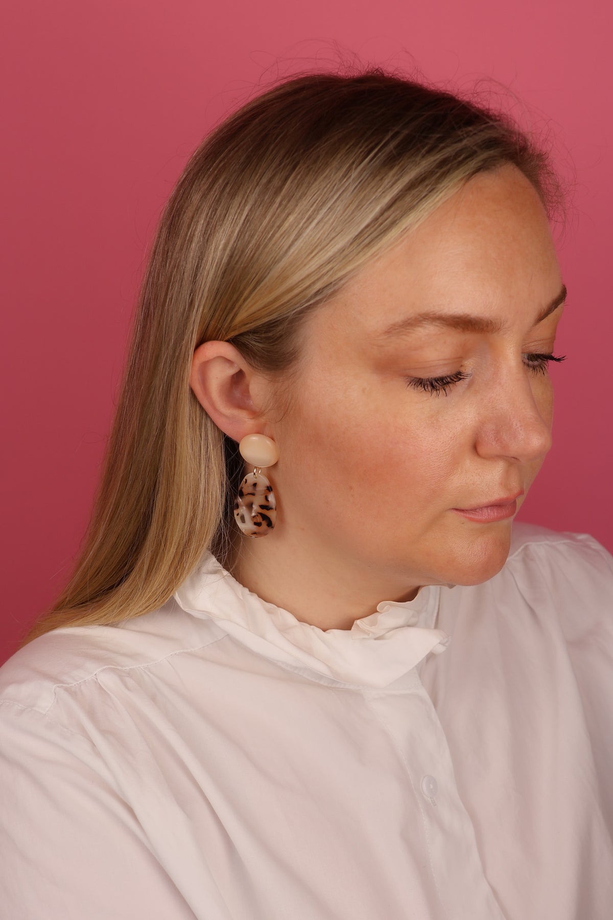 Boucles d'oreilles Alba - Beige et Écaille